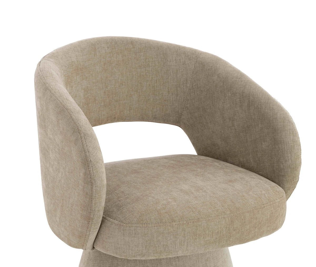 Maxwell Stone Fabric Curved Accent  Dining Chair