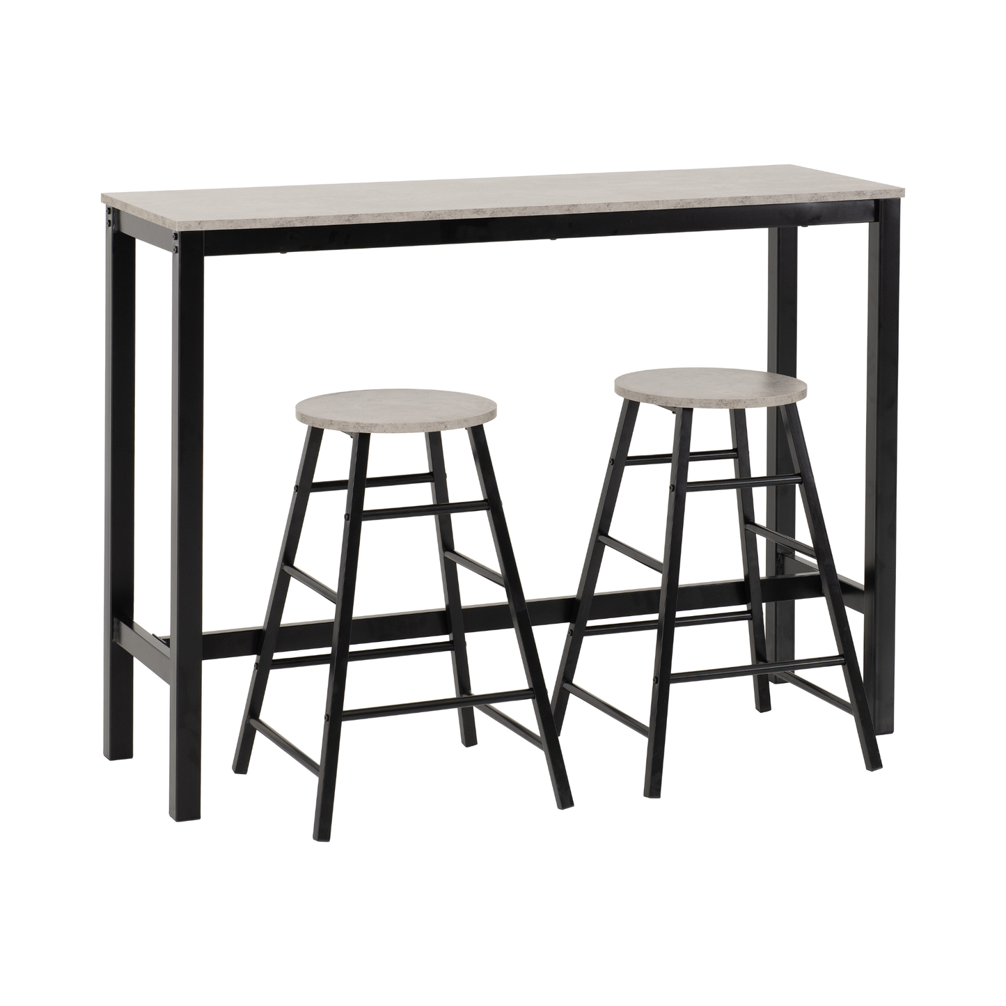 Athens Breakfast Bar Set - Concrete Effect