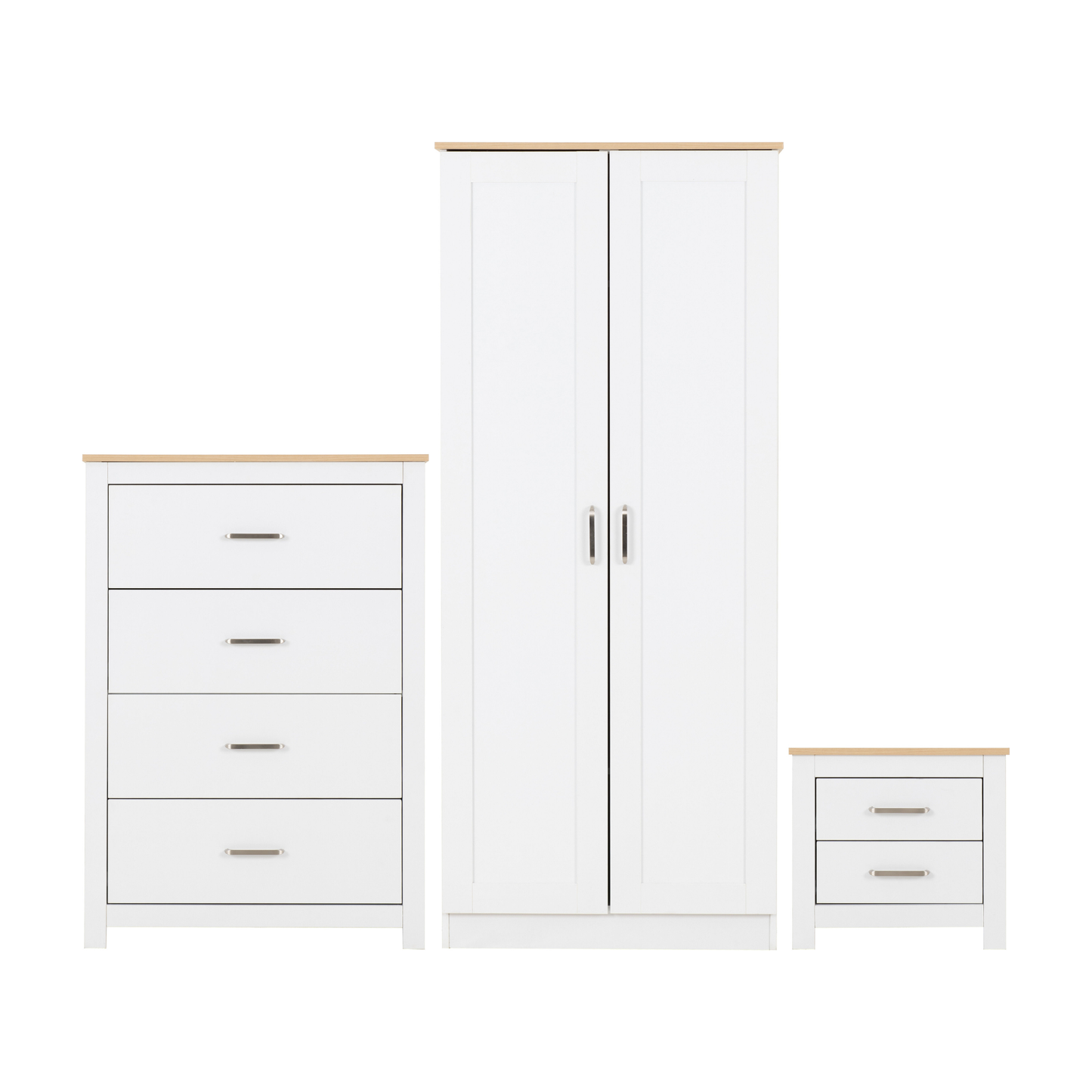 Portland Trio Set - White/Oak Effect