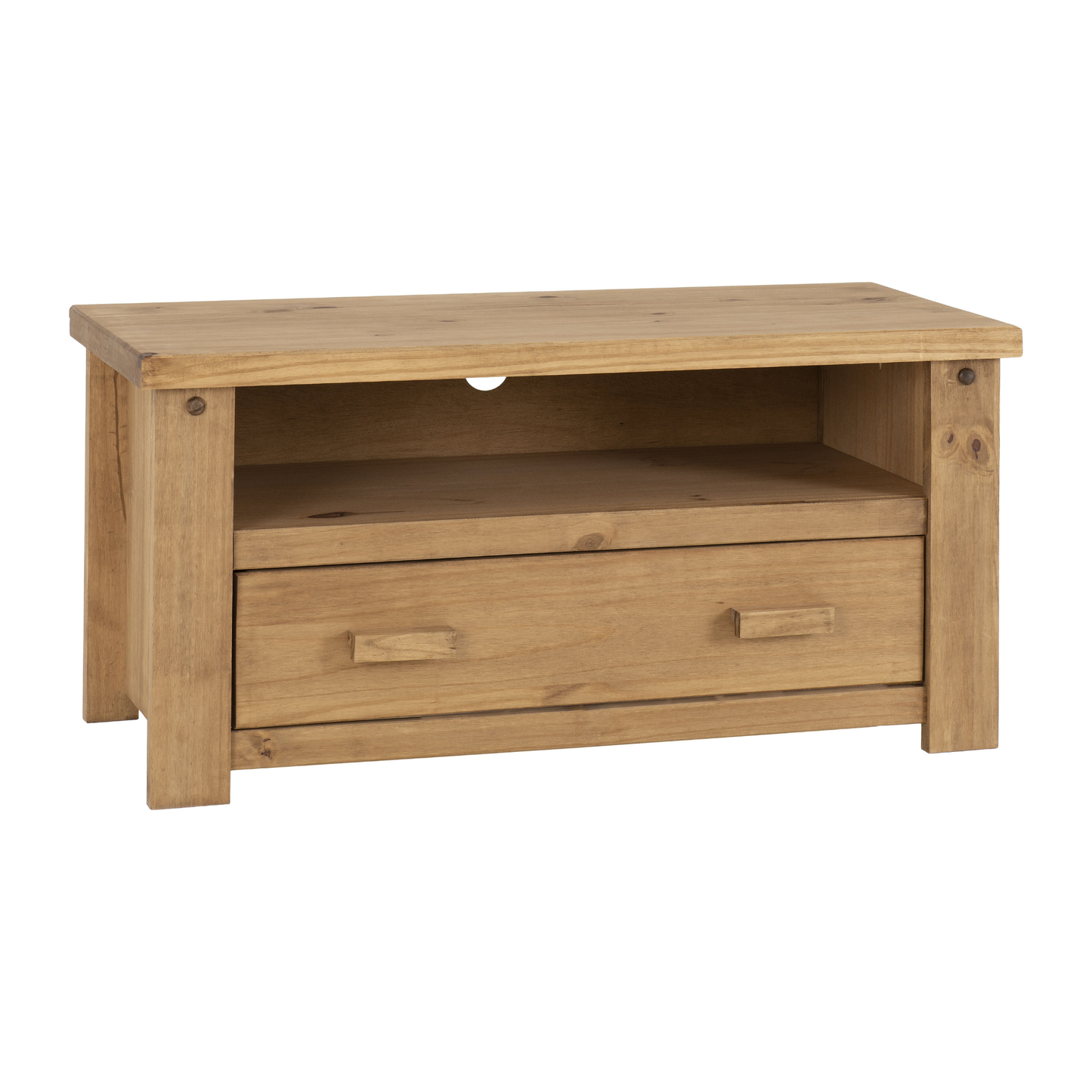 Tortilla TV Unit - Distressed Waxed Pine - Plywood & Pine