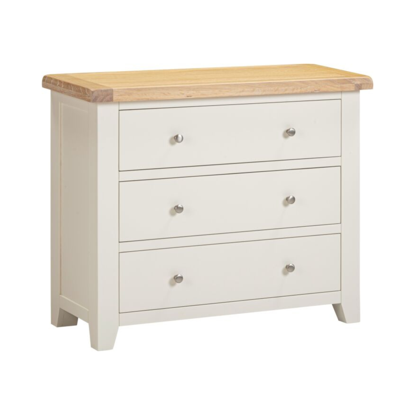Windsor 3 Drawer Chest – Ivory & Oak