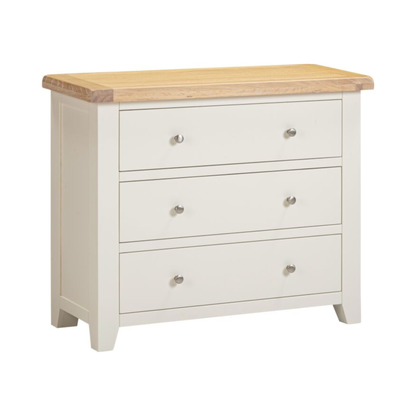 Windsor 3 Drawer Chest – Ivory & Oak