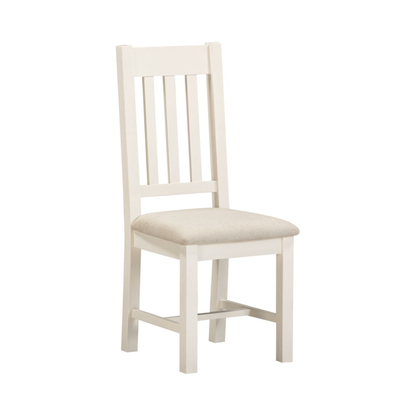 Windsor Slatted Dining Chair Set - Ivory/Oat Fabric (Pair)