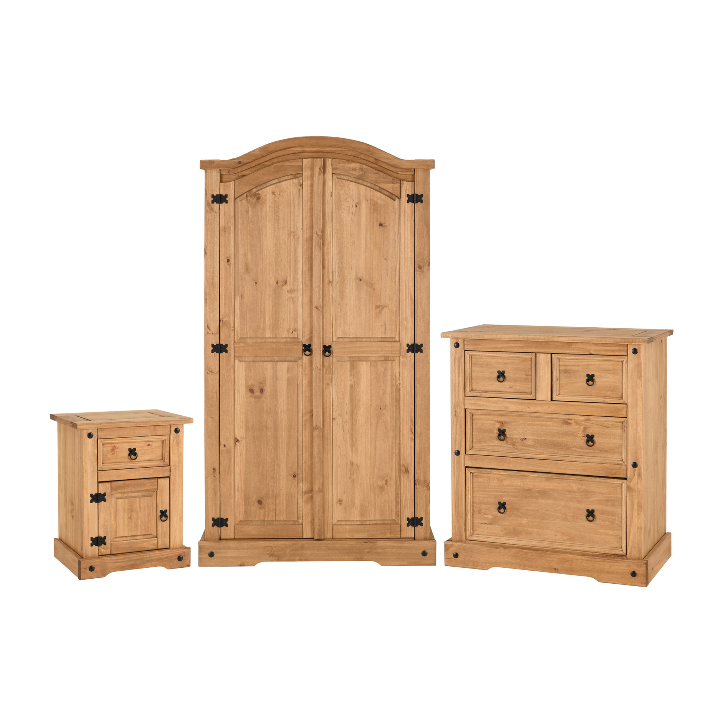 Corona Trio Set – Distressed Waxed Pine Furniture