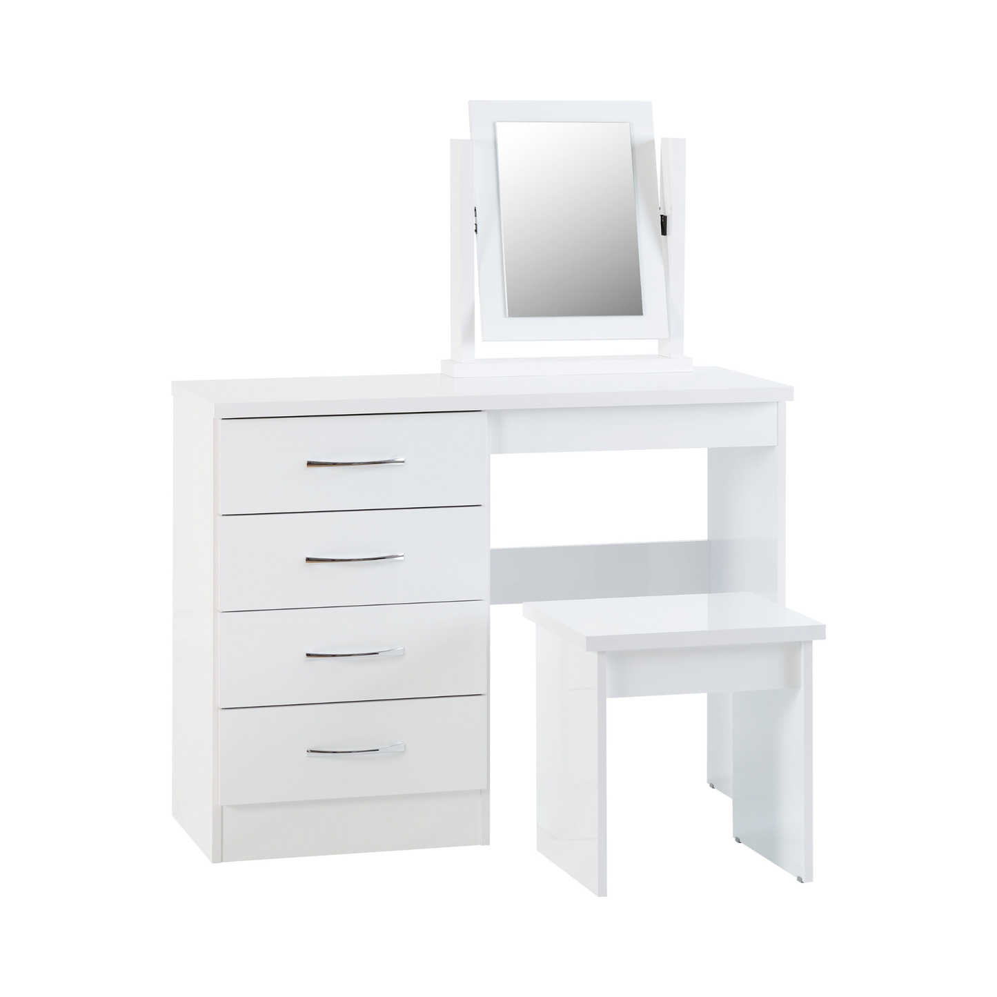 Nevada Dressing Table Set - White Gloss