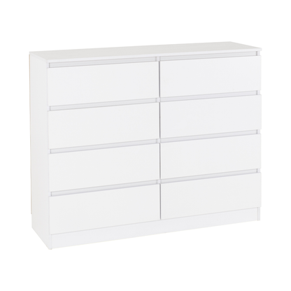 Malvern 8 Drawer Chest – White, Modern Storage Solution