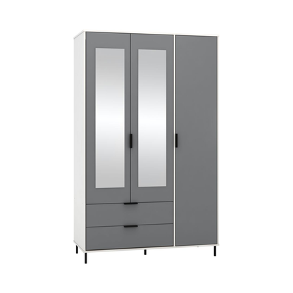 Madrid 3 Door 2 Drawer Wardrobe – Grey/White Gloss