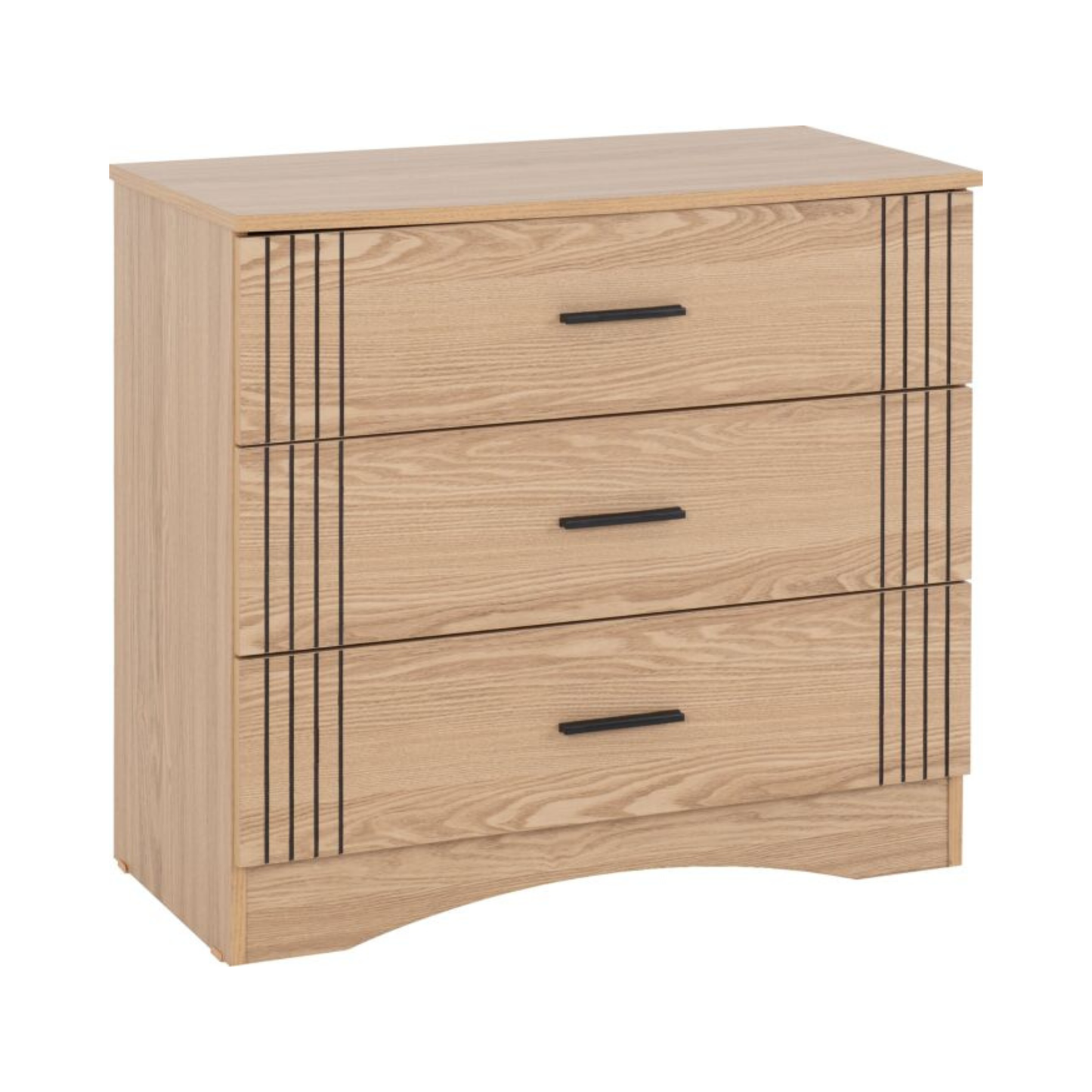 Tessa 3 Drawer Chest - Natural Oak Effect Storage