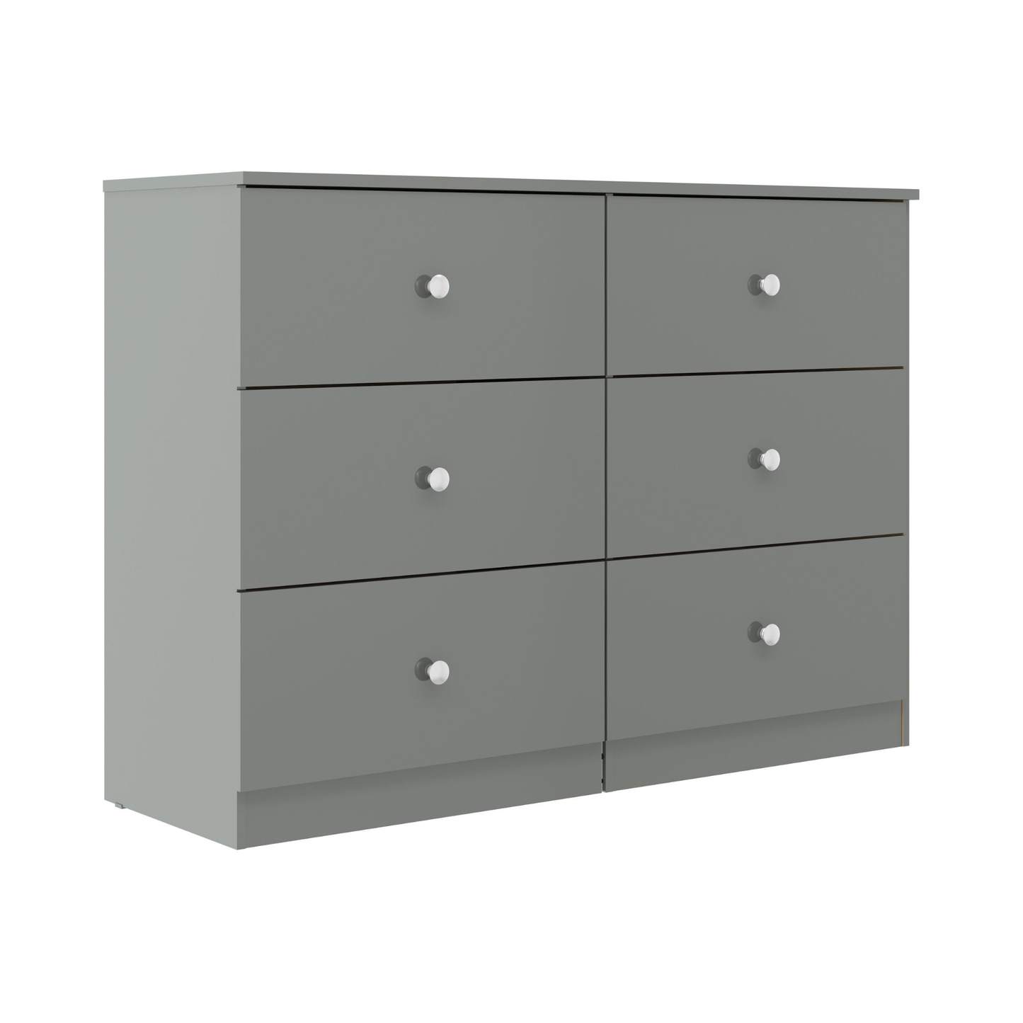 Denver 6 Drawer Chest – Grey Gloss, Spacious Bedroom Storage