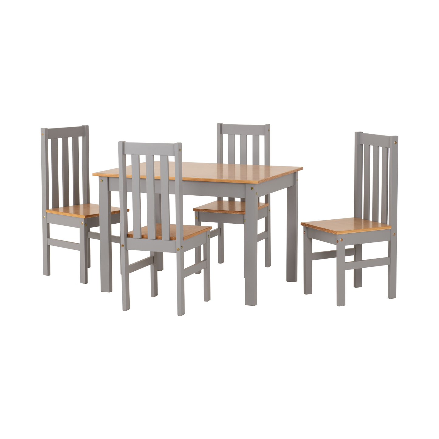 Ludlow 1+4 Dining Set - Grey Slate/Oak Effect