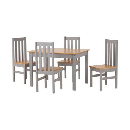 Ludlow 1+4 Dining Set - Grey Slate/Oak Effect