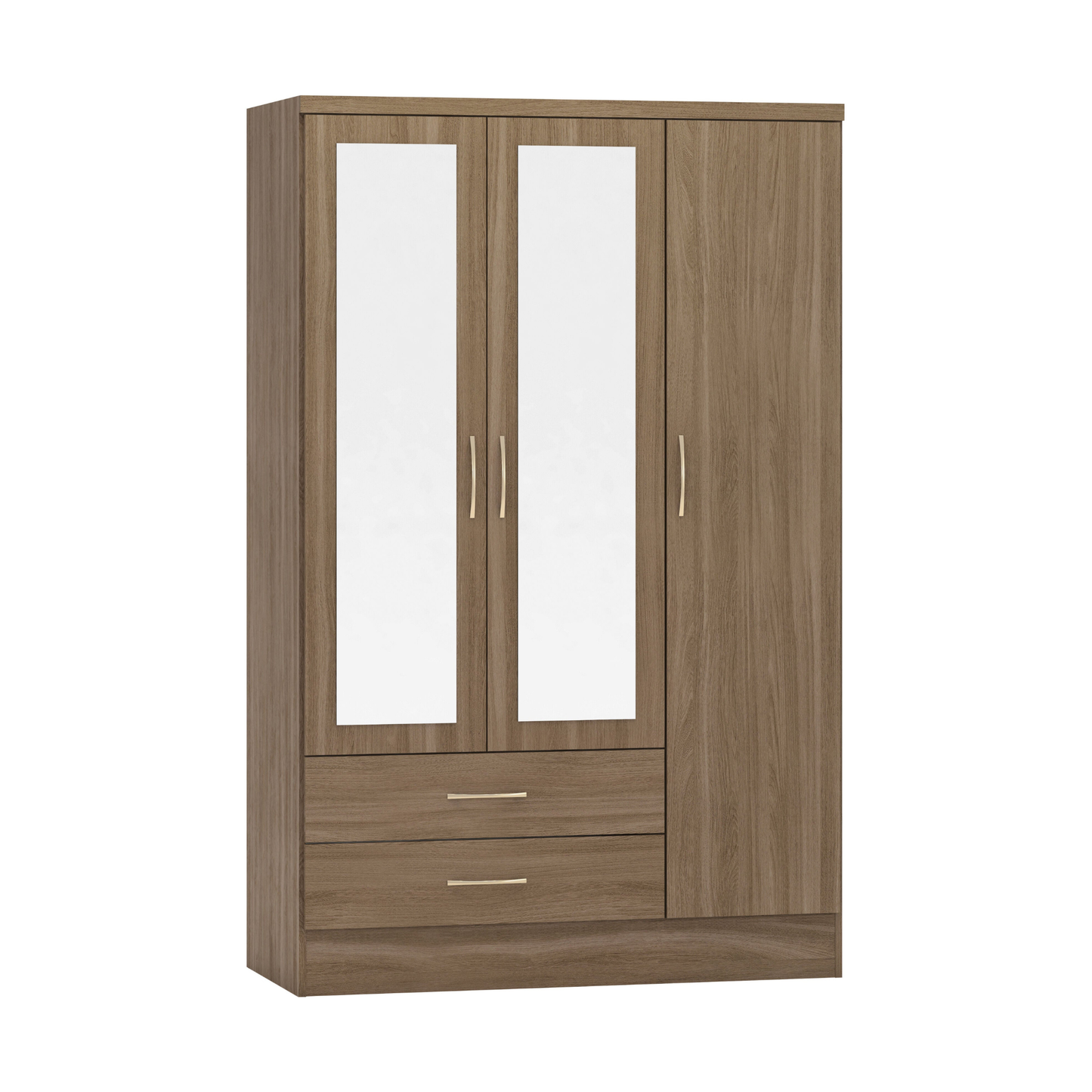 Nevada 3 Door 2 Drawer Wardrobe - Rustic Oak Effect
