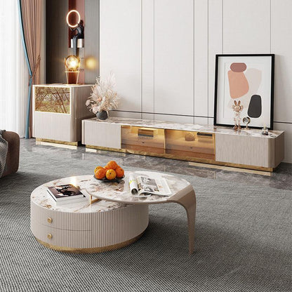 Tok Mark Living Room Table Set, Coffee Table, TV Stand, Side Table