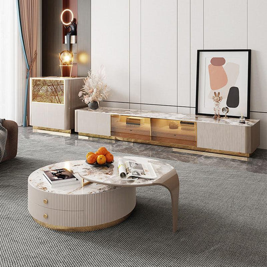 Tok Mark Living Room Table Set, Coffee Table, TV Stand, Side Table