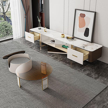 Hopetree White Coffee Table Set With TV Stand