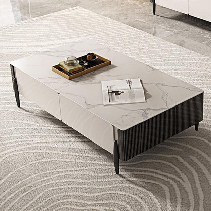 LUOLUO Rectangular Coffee Table With TV Stand