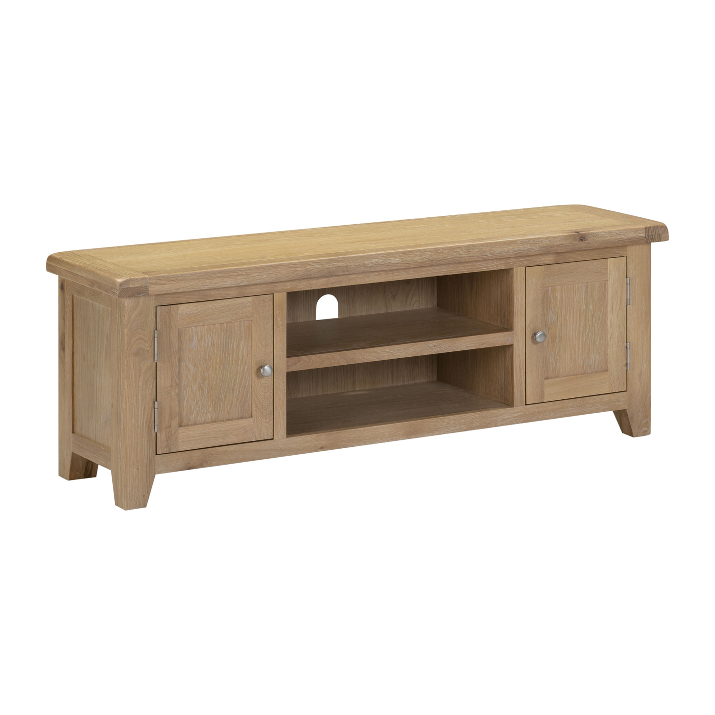 Windsor Straight TV Unit - Natural Oak - Hardwood & Plywood