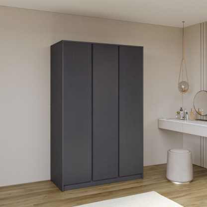 Malvern 3 Door Wardrobe – Grey | Modern Bedroom Storage