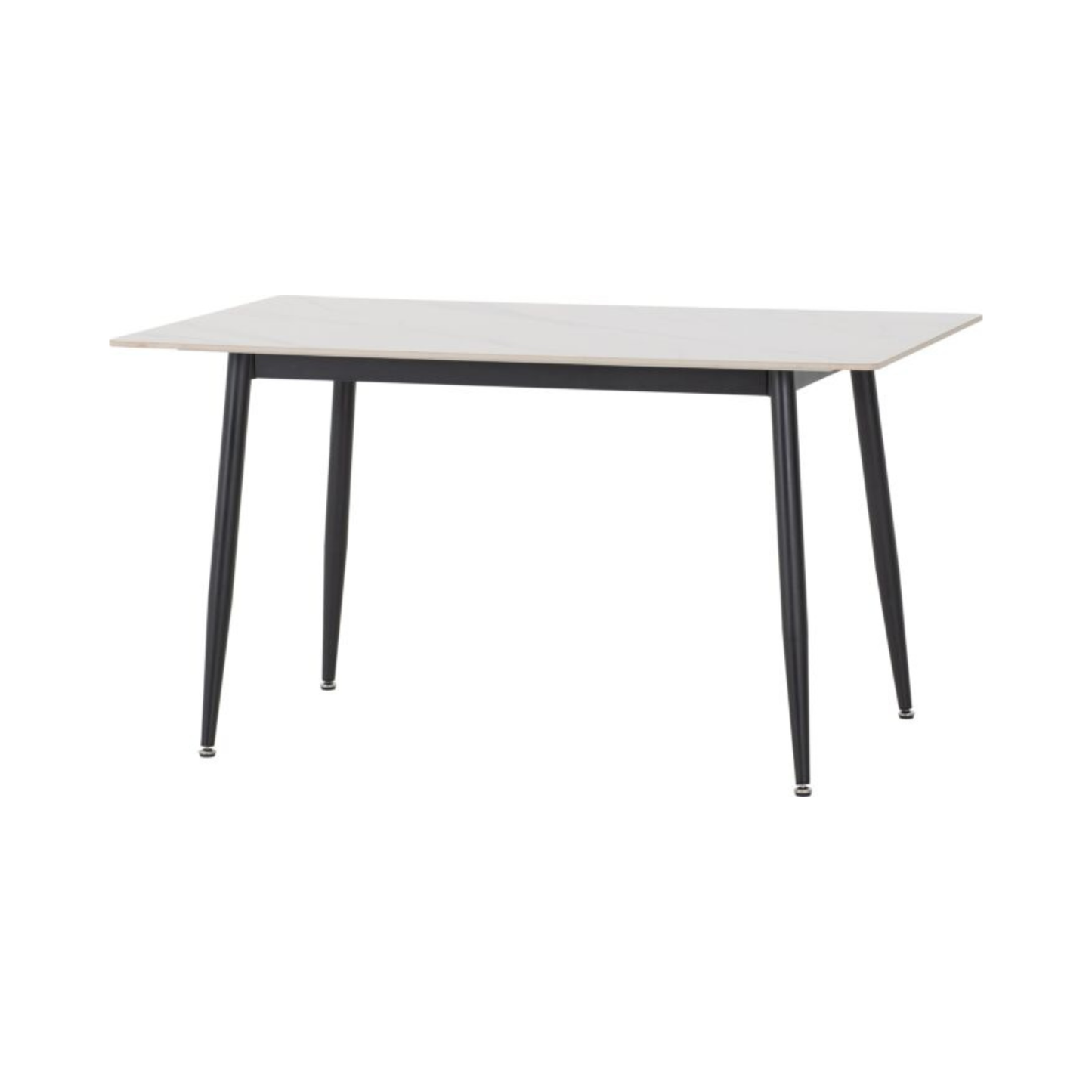 Fenton Dining Table in White Marble Stone Effect – 140cm