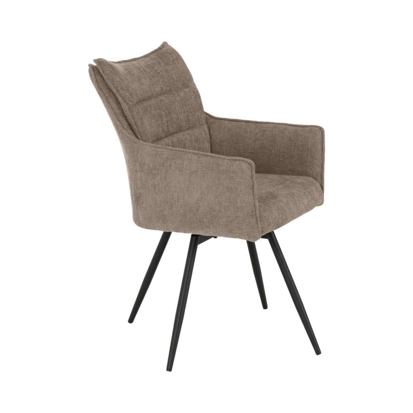 Lewis Carver Swivel Dining Chair - Fawn Fabric (Set of 2)
