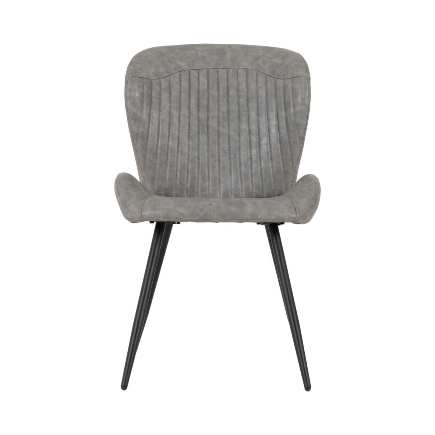 Quebec Dining Chair Set - Grey Faux Leather (Pack of 4)