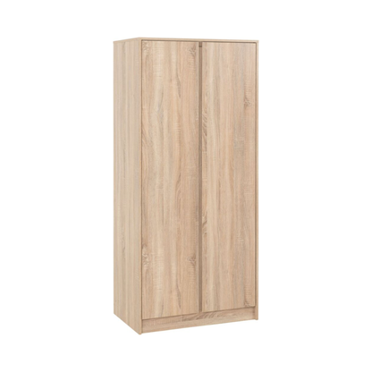 Malvern Sonoma Oak 2 Door Wardrobe with Rail & Shelf