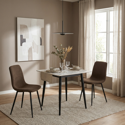 Nova Sintered Stone Dining Table – 70x70cm Cream Marble
