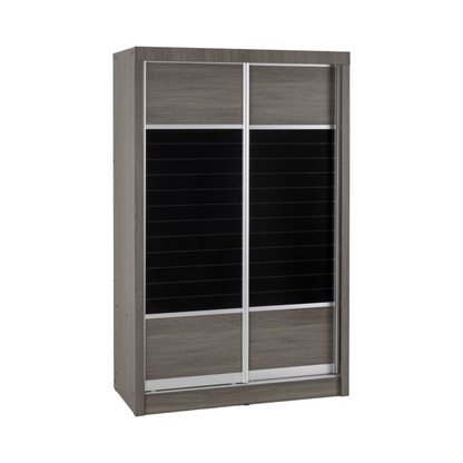Lisbon 2 Door Sliding Wardrobe – Black Wood Grain
