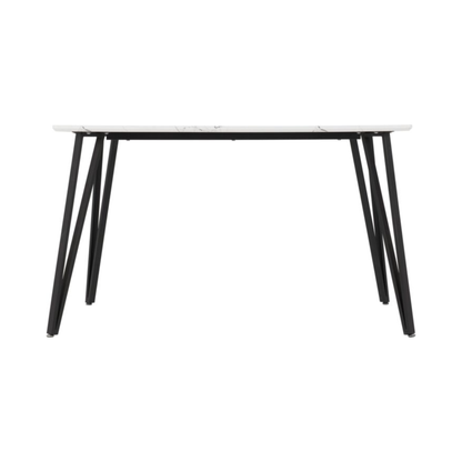 Marlow Dining Table in White Marble Effect – 130cm