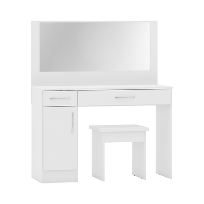 Nevada Vanity/Dressing Table Set - White Gloss