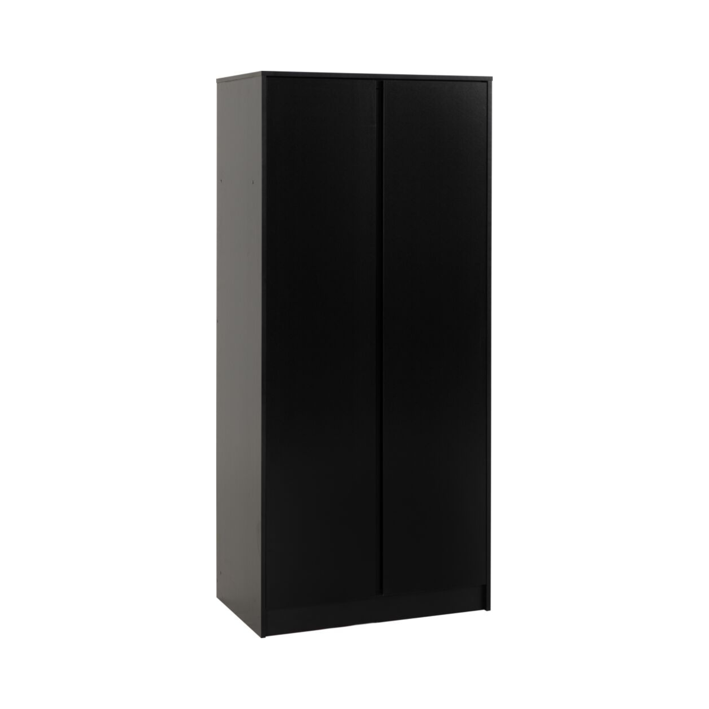Malvern Black 2 Door Wardrobe with Hanging Rail & Shelf