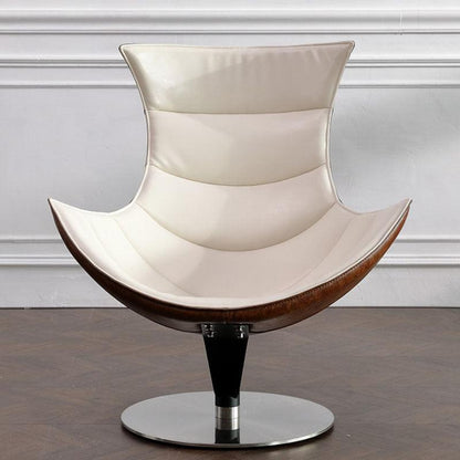 Lobster Lounge Chair With Ottoman, Walnut Texture, Armchair,