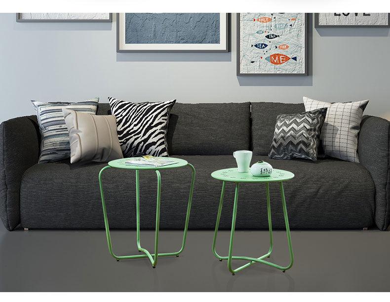 Ellis Round Coffee Table ,White & Green