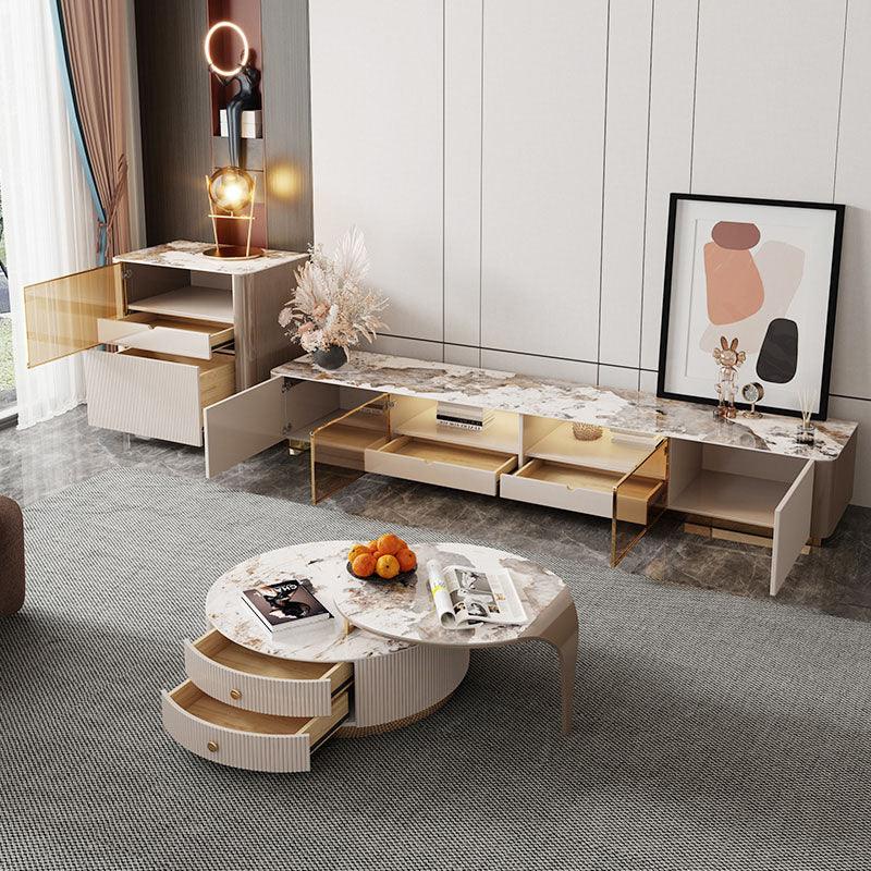 Tok Mark Living Room Table Set, Coffee Table, TV Stand, Side Table