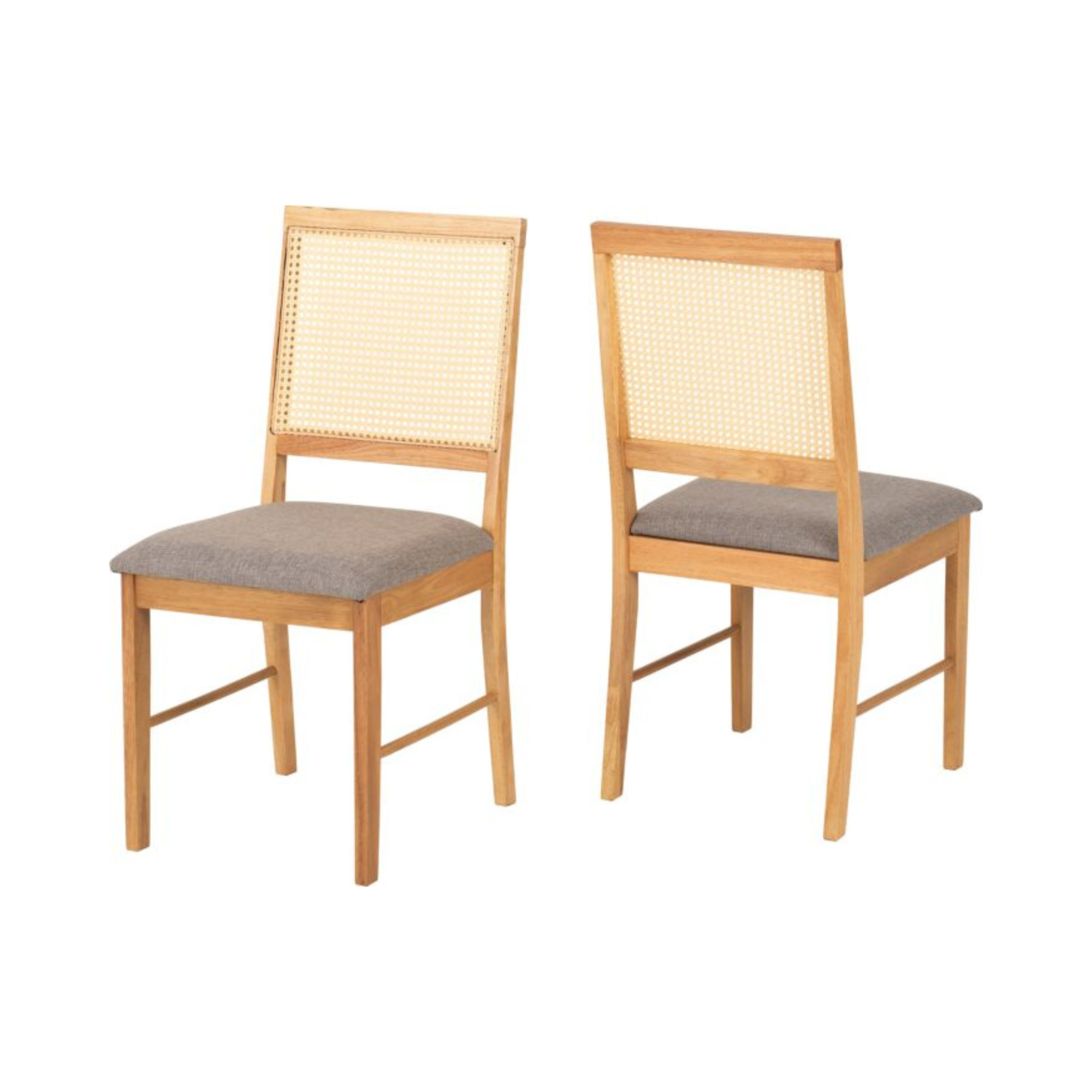Ellis Dining Chair - Oak Effect & Grey Fabric (Set of 2)