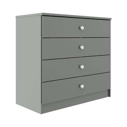 Denver 4 Drawer Chest – Grey Gloss, Stylish Bedroom Storage