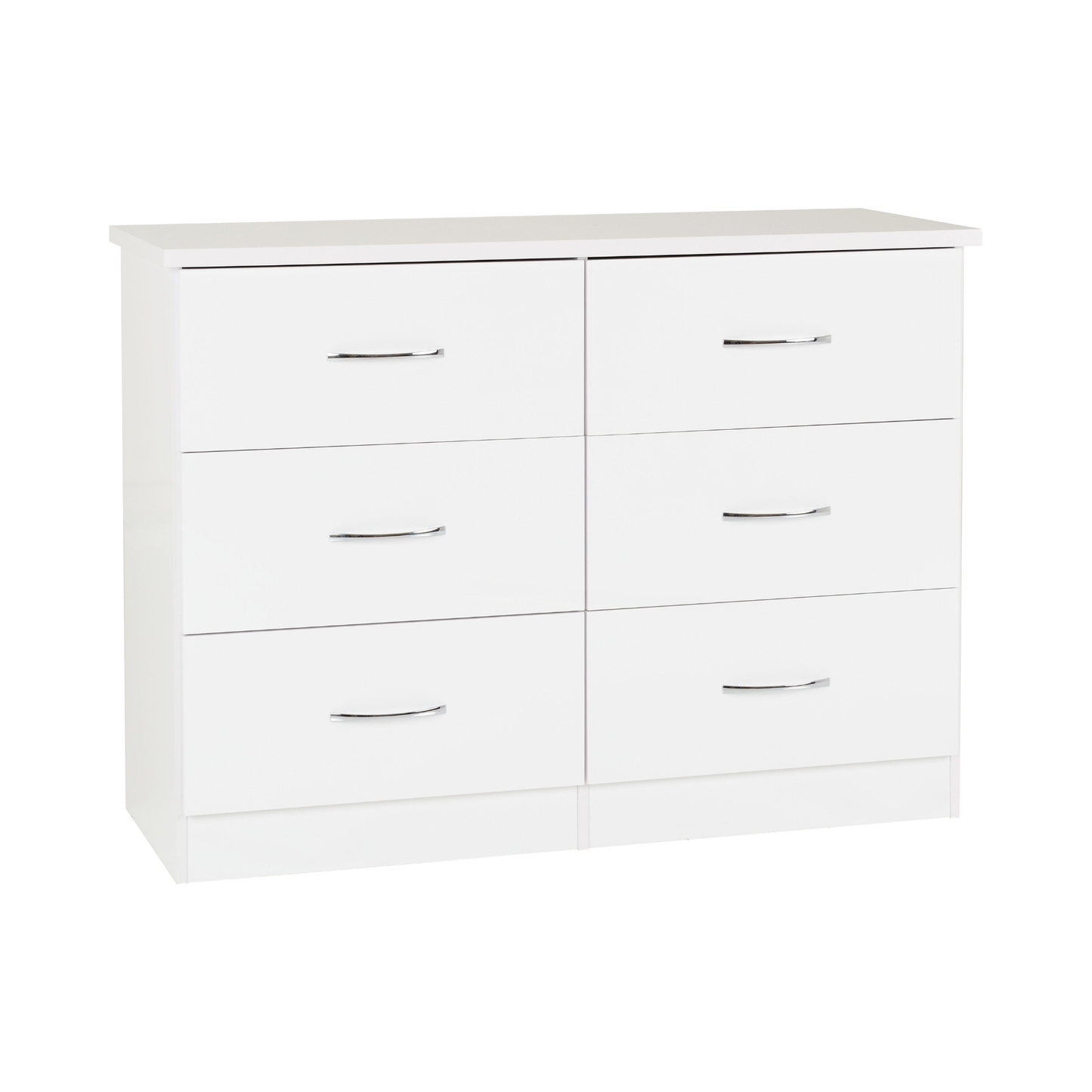 Nevada 6 Drawer Chest - White Gloss