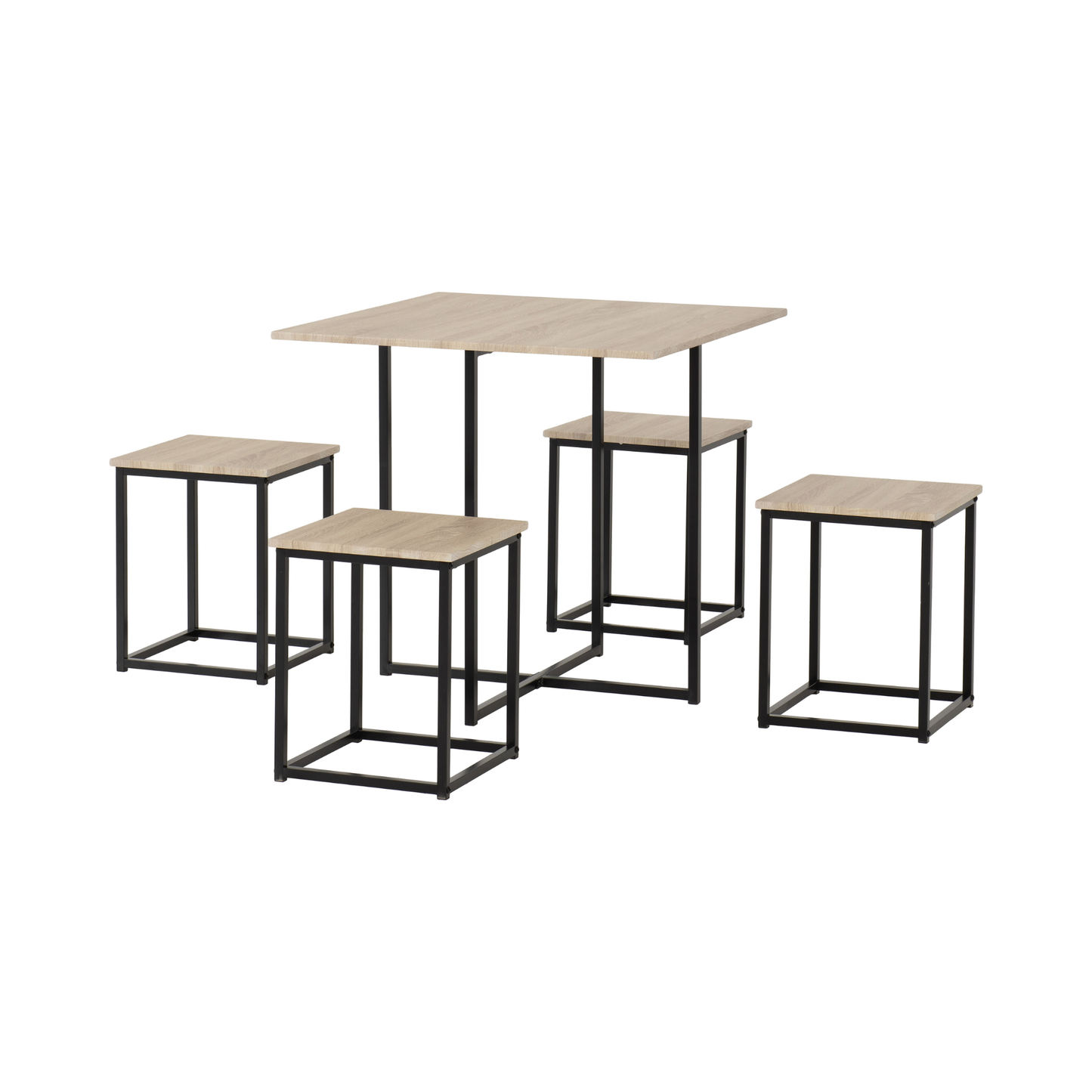 Kent 1+4 Stowaway Dining Set - Sonoma Oak/Black