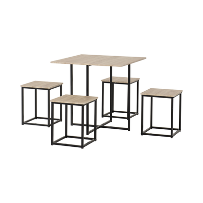 Kent 1+4 Stowaway Dining Set - Sonoma Oak/Black
