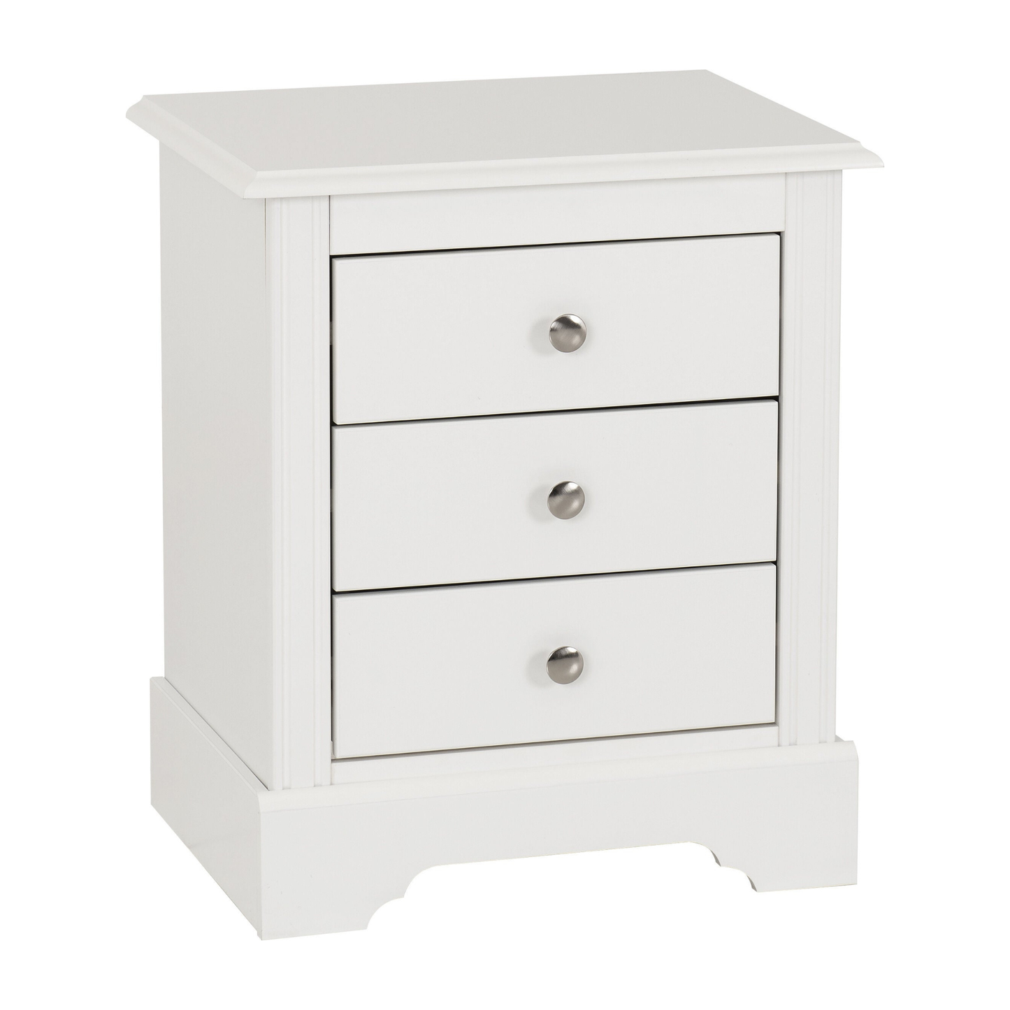 Stratford 3 Drawer Bedside – White Storage