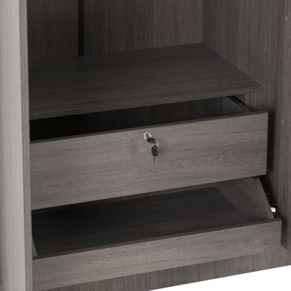 Lisbon 3 Door Wardrobe – Black Wood Grain with Mirror