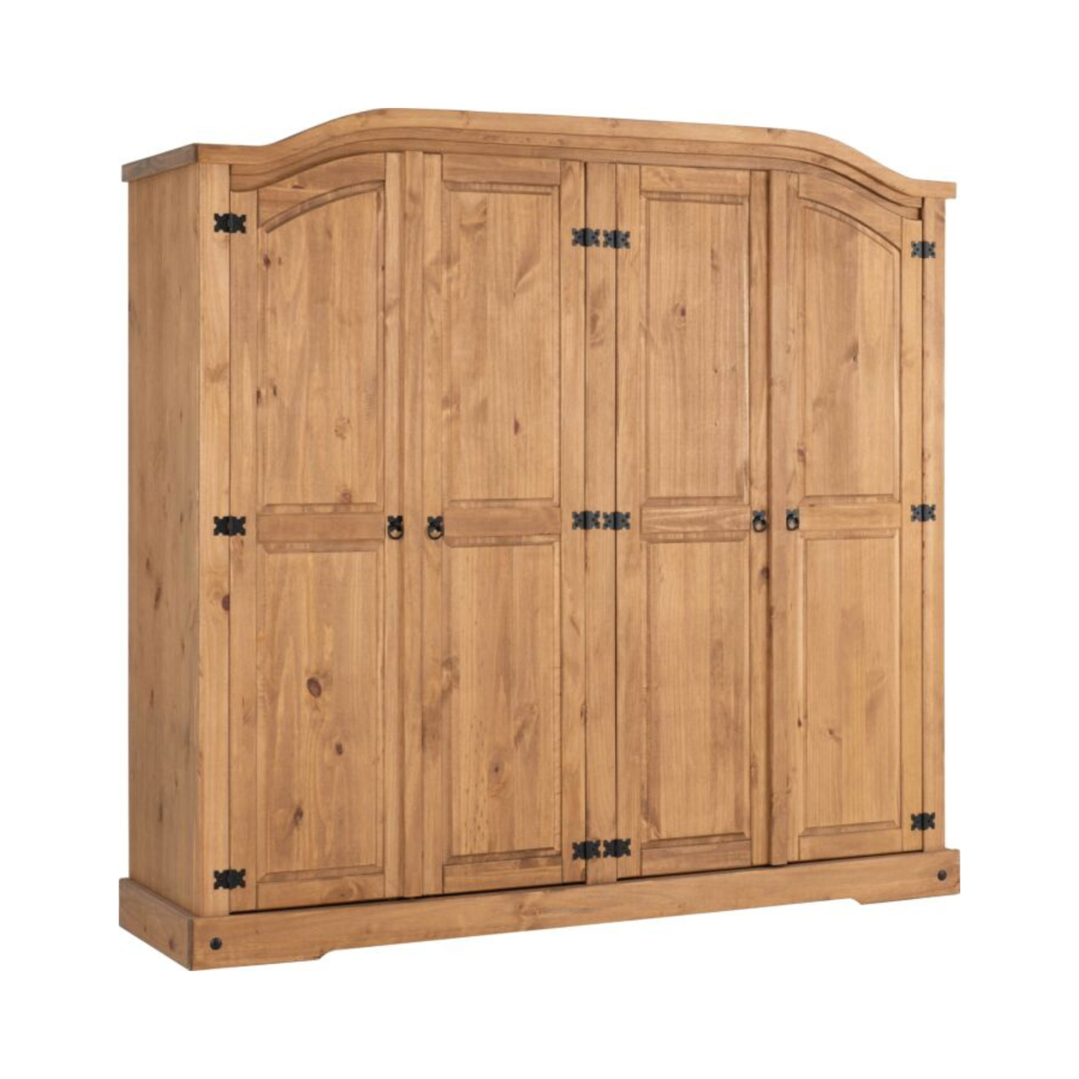 Corona 4 Door Wardrobe – Distressed Waxed Pine