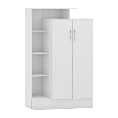 Nevada Petite Open Shelf Wardrobe - White Gloss