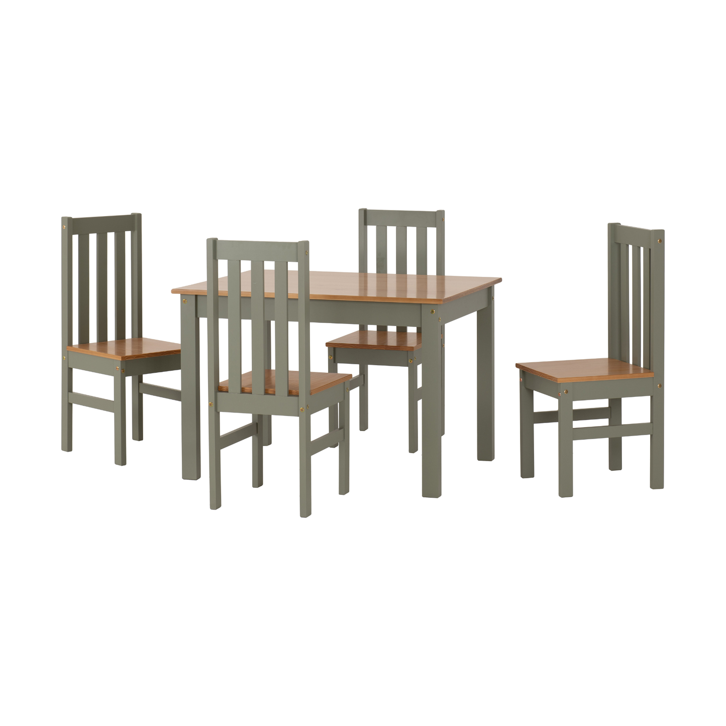 Ludlow 1+4 Dining Set - Green/Oak Effect