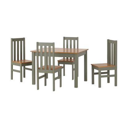 Ludlow 1+4 Dining Set - Green/Oak Effect