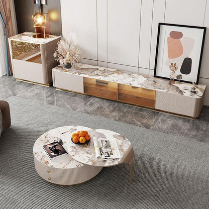 Tok Mark Living Room Table Set, Coffee Table, TV Stand, Side Table