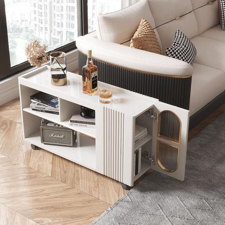 Dulcie Side Table With Wheels, Hallway Storage
