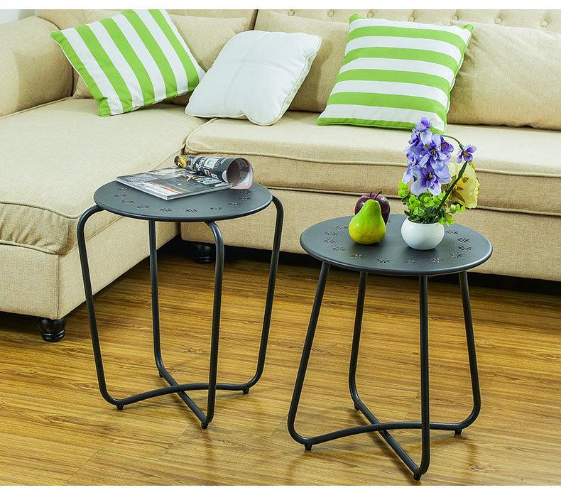 Ellis Round Coffee Table ,White & Green