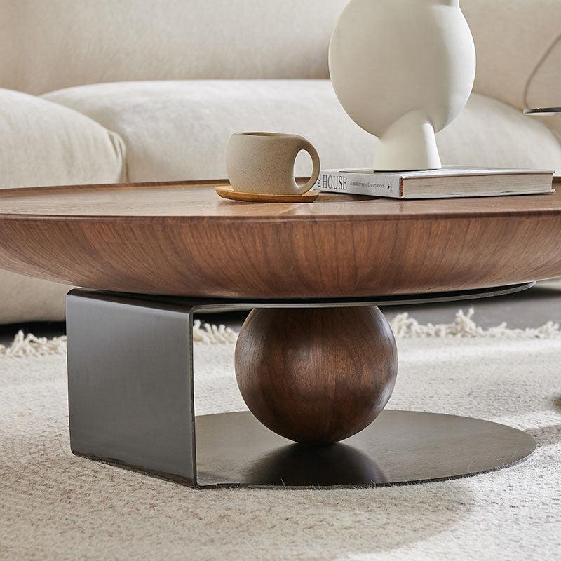 Ian Round Coffee Table Set, Solid Wood