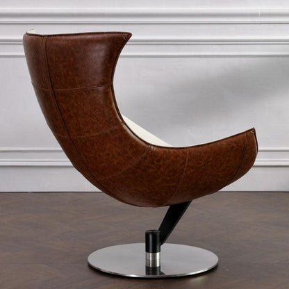 Lobster Lounge Chair With Ottoman, Walnut Texture, Armchair,